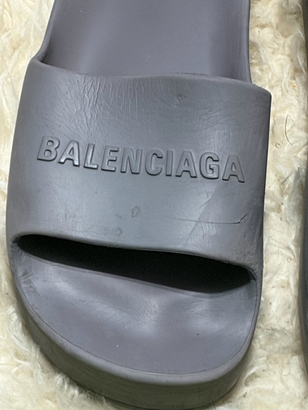 Balenciaga Logo Platform Slides Dark Gray Size 40/10 - Picture 7 of 16